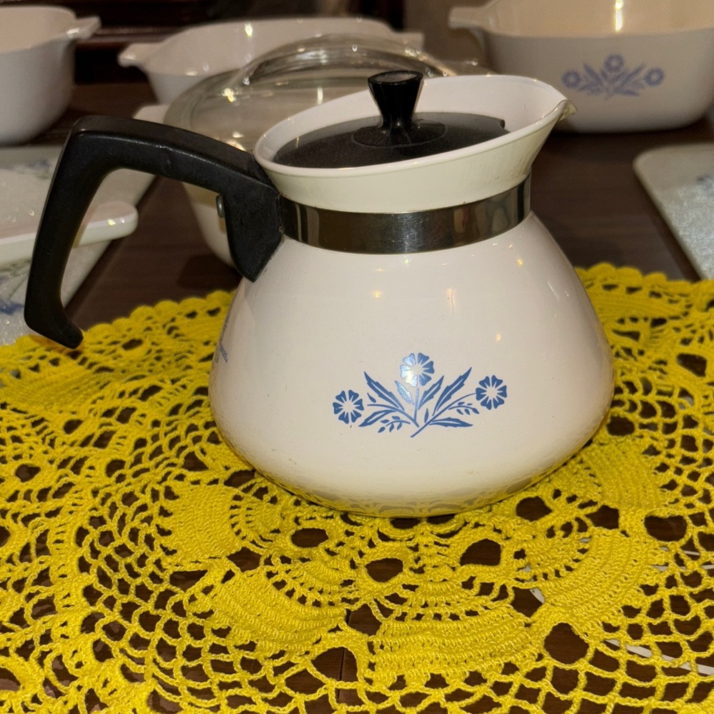 Classic White and Blue Floral Teapot